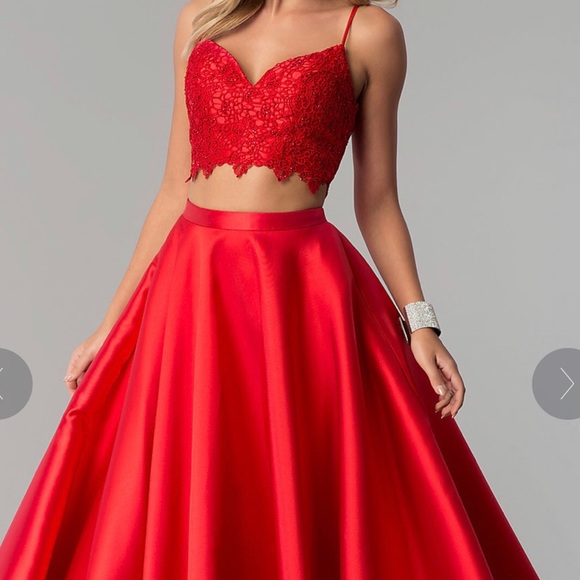 Alyce Paris | Two piece Red Prom Dress size 0 - Picture 3 of 8